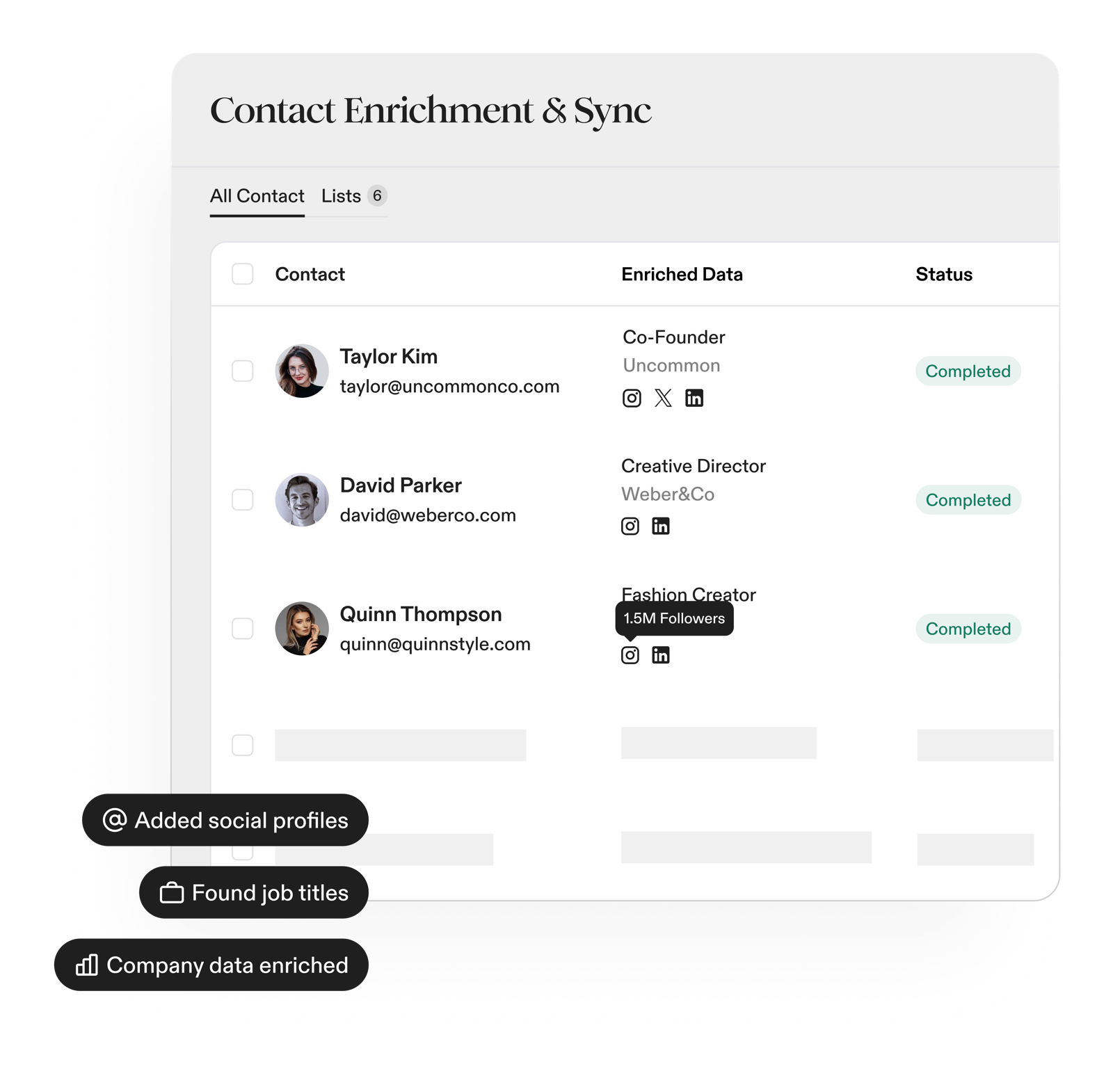 Enrich contacts